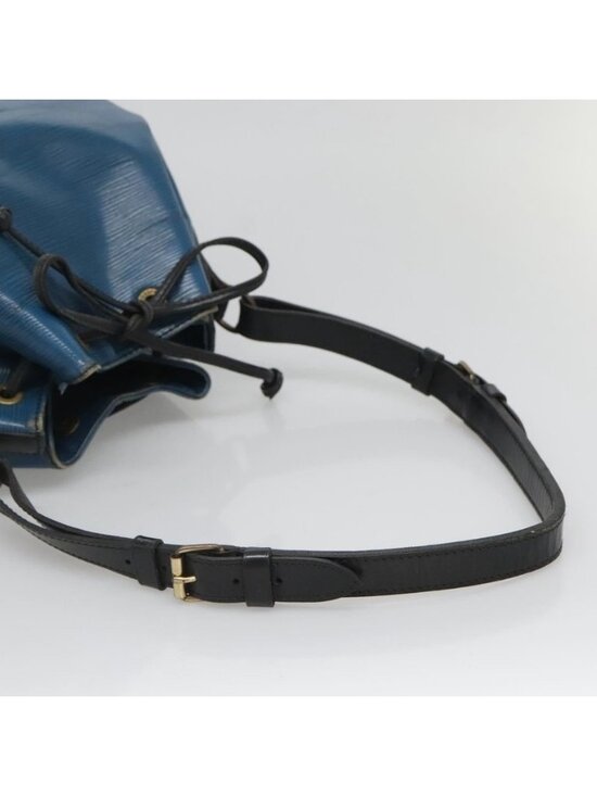 Authentic LOUIS VUITTON Epi Petit Noe Shoulder Bag Bicolor Black Blue M44152 - Picture 14 of 16